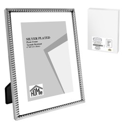 Κορνίζα επάργυρη λεπτή πλέξη 15x20cm Homie 322081