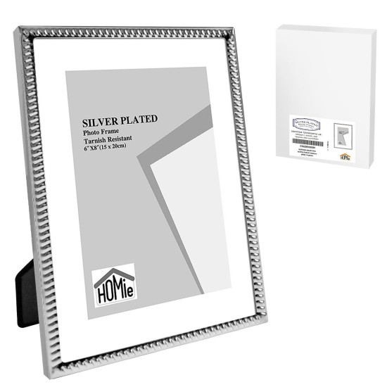 Κορνίζα επάργυρη λεπτή πλέξη 15x20cm Homie 322081