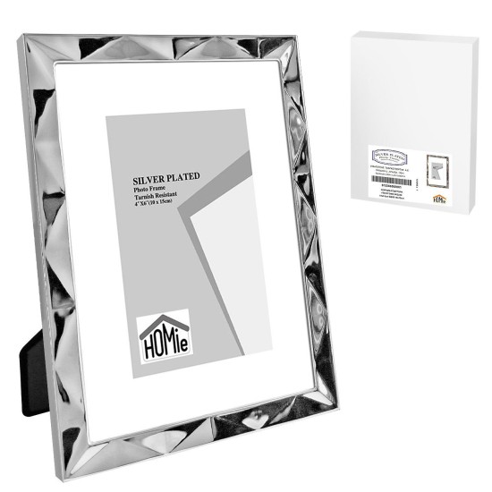 Κορνίζα επάργυρη πολύγωνο σχέδιο 10x15cm Homie 322085
