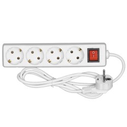 Πολύπριζο 4 θέσεων me κουμπί 3x1.5mm2 Homie 32403