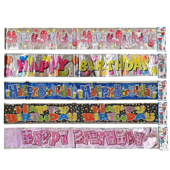 Happy Birthday Μεταλλιζέ 180x12cm Homie 3726 Happy Birthday Μεταλλιζέ 180x12cm Homie 3726