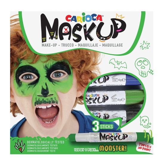 ΒΑΦΕΣ ΠΡΟΣΩΠΟΥ  3ΤΕΜ CARIOCA MASKUP (ΜΠΛΕ-ΠΡΑΣΙΝΟ ΜΑΥΡΟ)