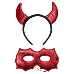 ΑΞΕΣΟΥΑΡ ΔΙΑΒΟΛΑΚΙ ΣΕΤ ΜΑΣΚΑ & ΚΕΡΑΤΑ 18x18cm Carnavalista 232378