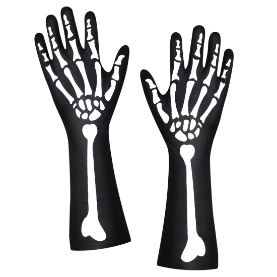 Γάντια Μακριά Σκελετός 38cm Carnavalista 232404