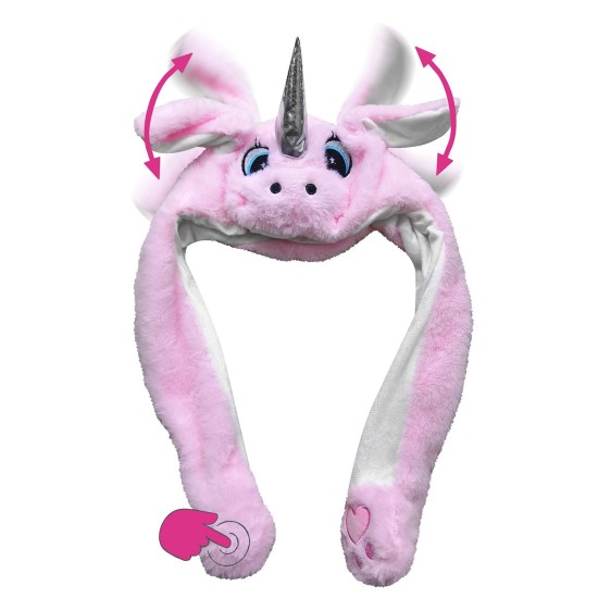 Σκούφος ροζ Μονόκερος με Αυτιά και Κίνηση 50x35cm Carnavalista 232415