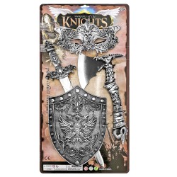 Σετ Ιππότη με Μάσκα, Τσεκούρι, Σπαθί, Ασπίδα 63x31cm Carnavalista 232425