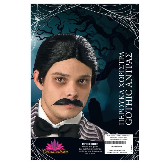 Περούκα Χωρίστρα Gothic Άντρας  Carnavalista 232467