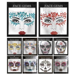 Αυτοκόλλητα Προσώπου & Νυχιών Face Gems 17x17cm Carnavalista 232479