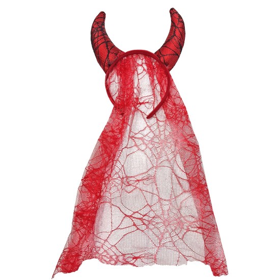Στέκα Devil με Κέρατα & Πέπλο 60x19cm Carnavalista 232556