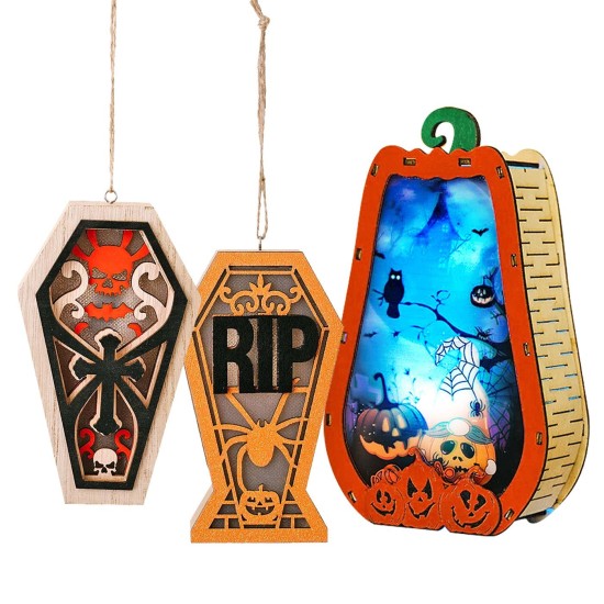 Halloween Διακοσμητικό Ξύλινο με φως 15x9x4cm Carnavalista 232652 Halloween Διακοσμητικό Ξύλινο με φως 15x9x4cm Carnavalista 232652