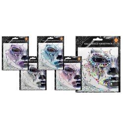 Αυτοκόλλητα Προσώπου Face Gems Μέσα Νεκροκεφαλή 20x14cm Carnavalista 232653