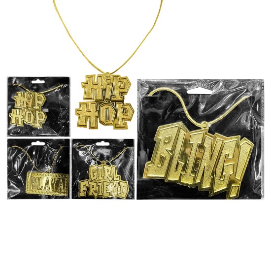 Κολιέ Χρυσό Hip-Hop 14x14cm Carnavalista 232692