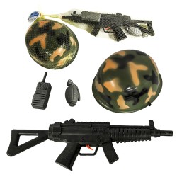 Σετ Όπλο Κράνος Ασύρματος 4τεμ Όπλο=39cm Carnavalista 23389