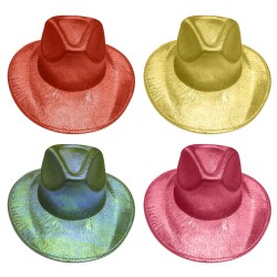 Καπέλο Γυαλιστερό Cowboy με Χρώμα  Carnavalista 23595