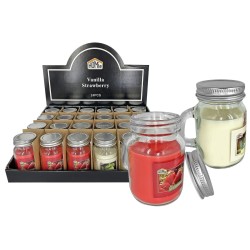 Κερί Αρωματικό σε Γυάλινο Ποτήρι με Καπάκι 8,5x6cm, 210g Gross, 90g net Homie 57500