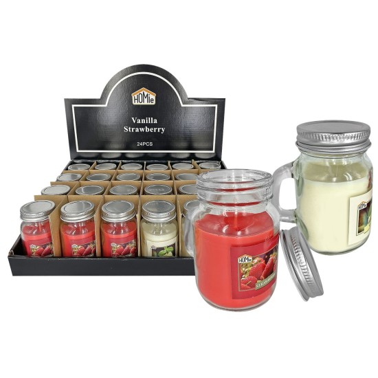 Κερί Αρωματικό σε Γυάλινο Ποτήρι με Καπάκι 8,5x6cm, 210g Gross, 90g net Homie 57500