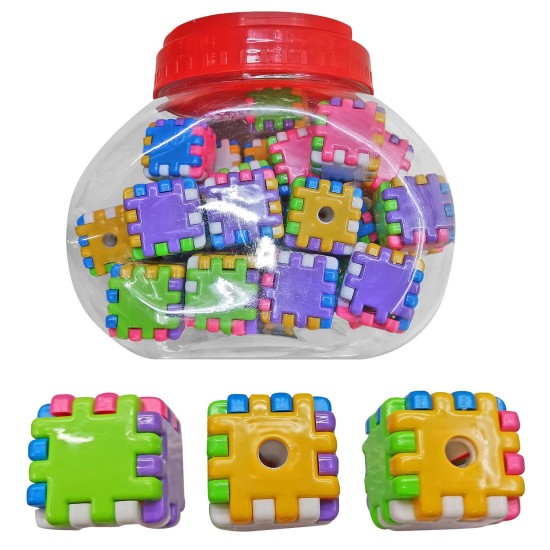 Ξύστρα βαρελάκι σχέδιο κύβος 3,5x3,5x3,5cm JustNote 702693