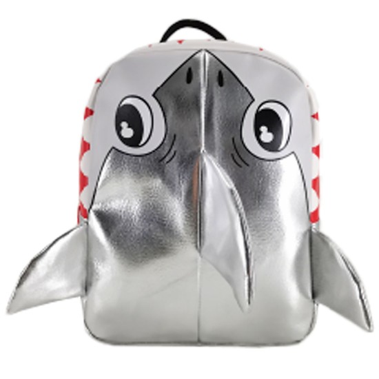 Τσάντα Πλάτης Καρχαριάκι Ασημί Νηπίου 30x23x8cm JustNote 703345