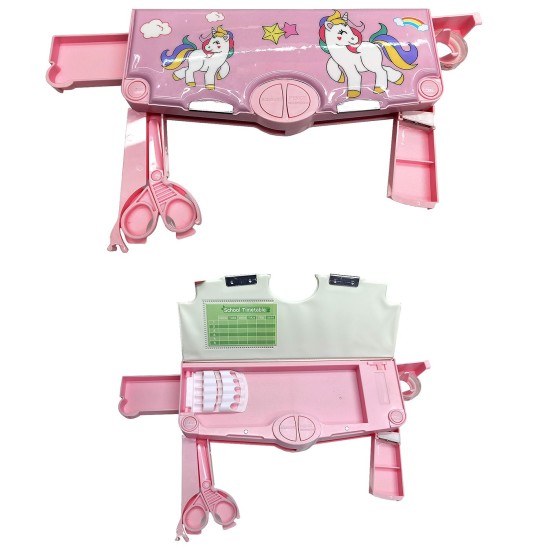 Κασετίνα Μονόκερος 4 Κουμπία που Ανοίγουν Θήκες 24x10x3,5cm JustNote 703467