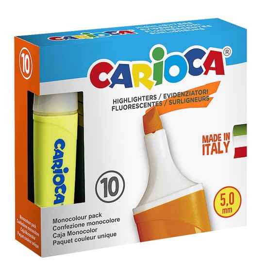 Μαρκαδόρος υπογραμμίσεως Carioca 10 τεμ  Carioca 42875/34