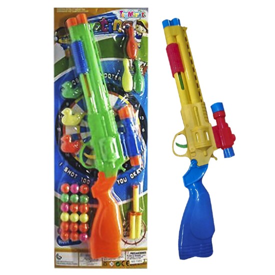 Καραμπίνα-Πάπιες-Κορίνες-Μπίλιες-Βελάκια σε Καρτέλα 21x57cm ToyMarkt 88598