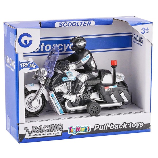 ΜΟΤΟ PULL BACK ΜΕ ΑΣΤΥΝΟΜΙΚΟ, ΜΕ ΗΧΟΥΣ & ΦΩΣ 17x14x6cm 902114 - 70-2094