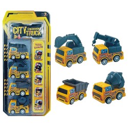 Δομικά οχήματα pull back σε καρτέλα 14x30x3cm ToyMarkt 902303