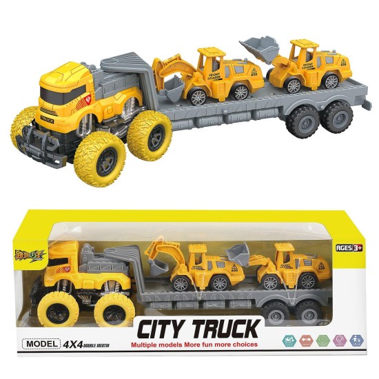 Νταλίκα friction + 2 δομικά pull back 41x14x11cm ToyMarkt 902365