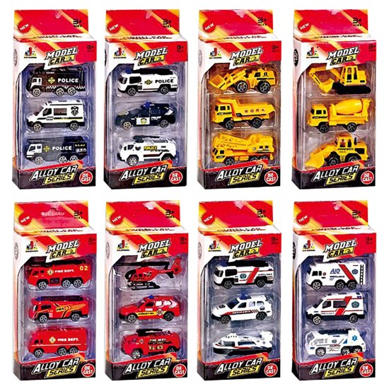 Σετ 3 οχήματα die cast metal free wheels 9x22x4.5cm ToyMarkt 913361