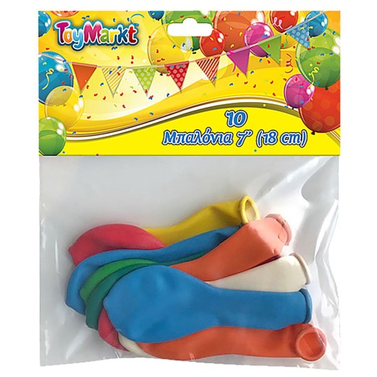 Σετ 10 τεμ μπαλόνια 7" 18cm ToyMarkt 9199