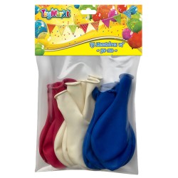 15 μπαλόνια 12" μπλε-κοκ-λευκά 30cm ToyMarkt 91105