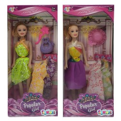 Κούκλα popular girl & αξεσουάρ & φορέματα 14x32x5cm ToyMarkt 922072
