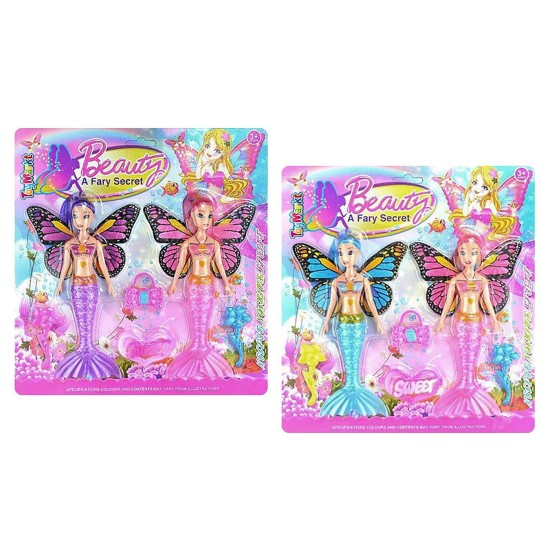 Καρτέλα 2 γοργόνες-πεταλούδες 27x28x2cm ToyMarkt 922098