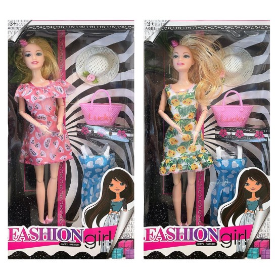 Κούκλα 29cm fashion έξτρα φόρεμα, αξεσουάρ 16x32x5cm ToyMarkt 922110