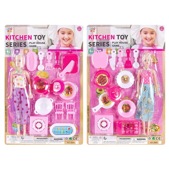 Κουζινικά & κούκλα σε καρτέλα 28x43x3cm ToyMarkt 971291