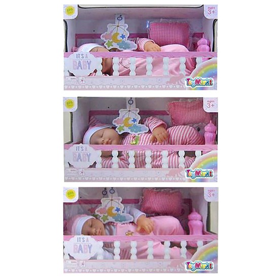 Ξαπλωμένο μωράκι 35cm μπαταρίας 36x20x12cm ToyMarkt 98213