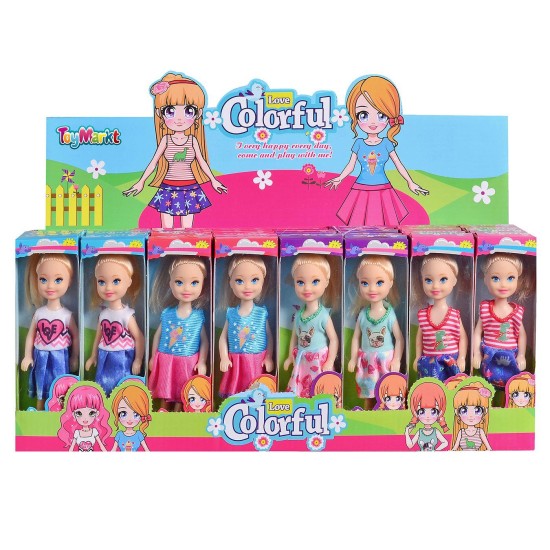 Κούκλα 12cm πολύχρωμα ρούχα 4x15x3cm ToyMarkt 98250