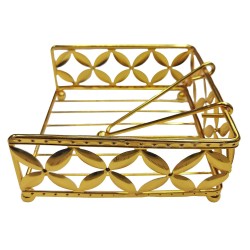 Χαρτοπετσετοθήκη μεταλλική χρυσή 16x16x7cm Homie 1002129