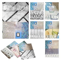 Κουρτίνα μπάνιου υφασμάτινη με σχέδια 180x180cm Homie 1011047