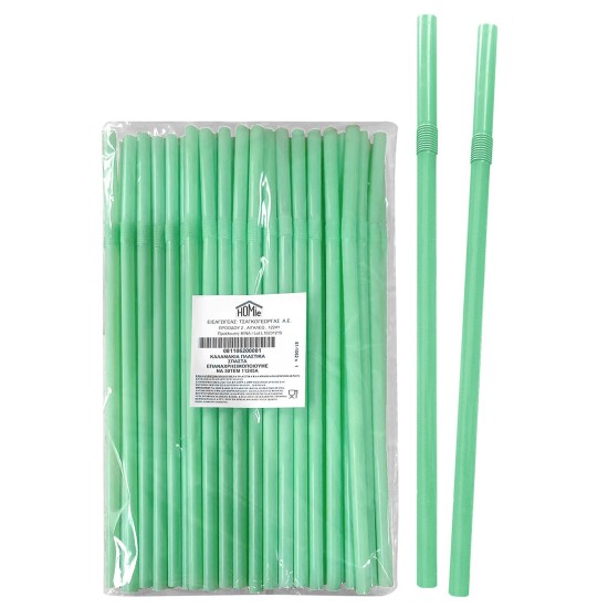 Καλαμάκια πλαστικά σπαστά επαναχρησιμοποιούμενα 50τεμ 21x0,6cm Homie 1011082