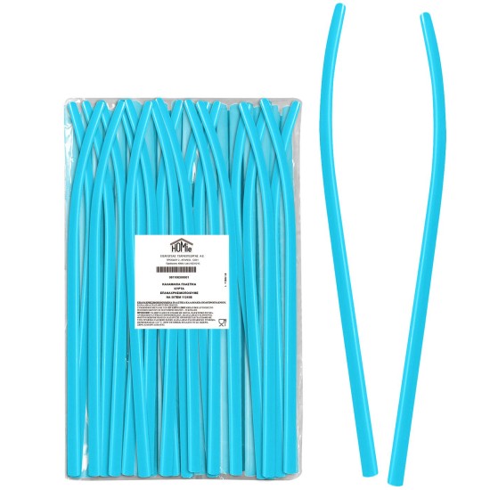Καλαμάκια πλαστικά κυρτά επαναχρησιμοποιούμενα 50τεμ 21x0,6cm Homie 1011083