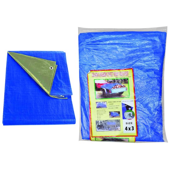 Μουσαμάς αδιάβροχος με κρίκους 4x3m 90g/m², 4x3m Homie 101334