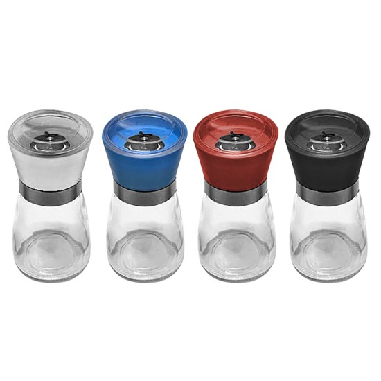 Μύλος για αλάτι-πιπέρι γυαλί-inox 13x6,5cm Homie 101696