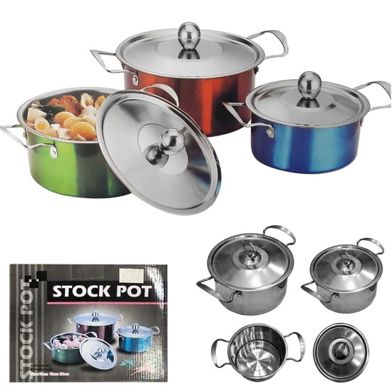 Κατσαρόλες σετ 3 τεμ ø20cm  ø18cm  ø16cm Homie 101905