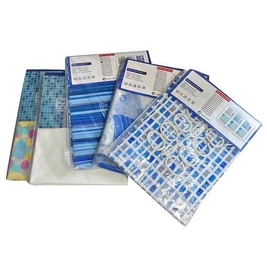 Κουρτίνα μπάνιου ενισχυμένη με σχέδια 180x180cm Homie 101973