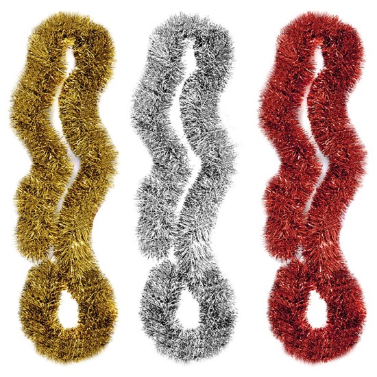 Γιρλάντα κλασσική tinsel Φ:11cm Y:2m Xmasfest 1131020 ΓΙΡΛΑΝΤΑ ΚΛΑΣΣΙΚΗ ΚΟΚΚΙΝΟ-ΧΡΥΣΟ-ΑΣΗΜΙ Φ:11cm/Y:2m