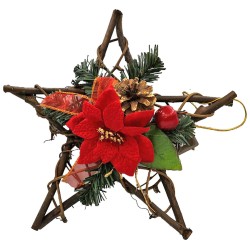 Αστέρι ξύλινο κόκκινο 30cm Xmasfest 1131419