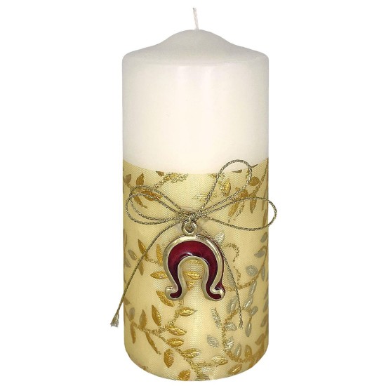 Κερί λευκό κορμός πέταλο 12χ5cm Xmasfest 1131647