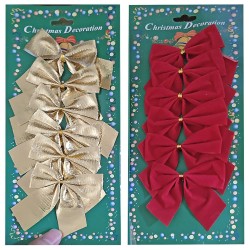 Φιόγκοι βελουτέ σετ=6τεμ 8cm Xmasfest 1131677