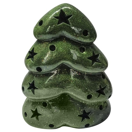 Κηροπήγιο κεραμικό δεντράκι 18.5x16x9cm Xmasfest 1132257